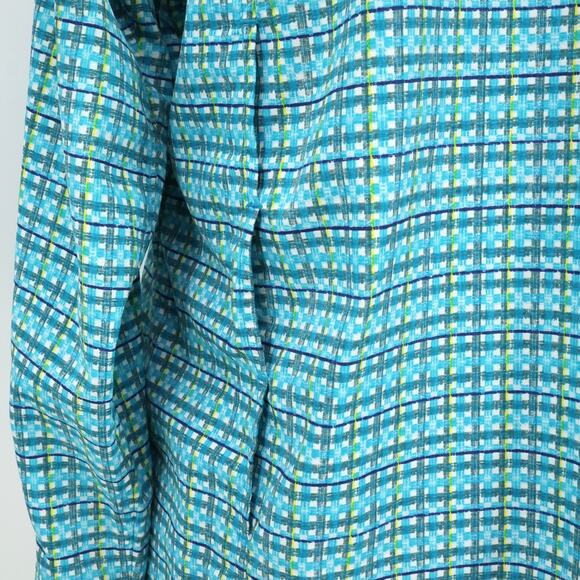 Exofficio Top Womens Large Blue White Plaid Blouse Long Sleeve Vents Pockets - Picture 14 of 16
